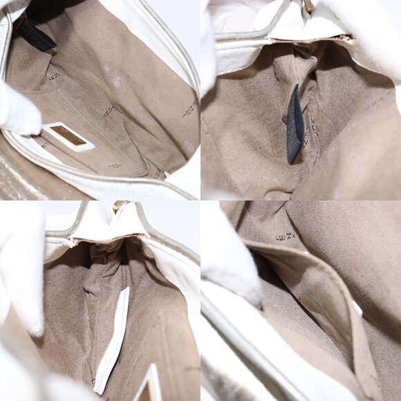 FENDI Zucca Canvas Hand Bag White Gold - Picture 12 of 13